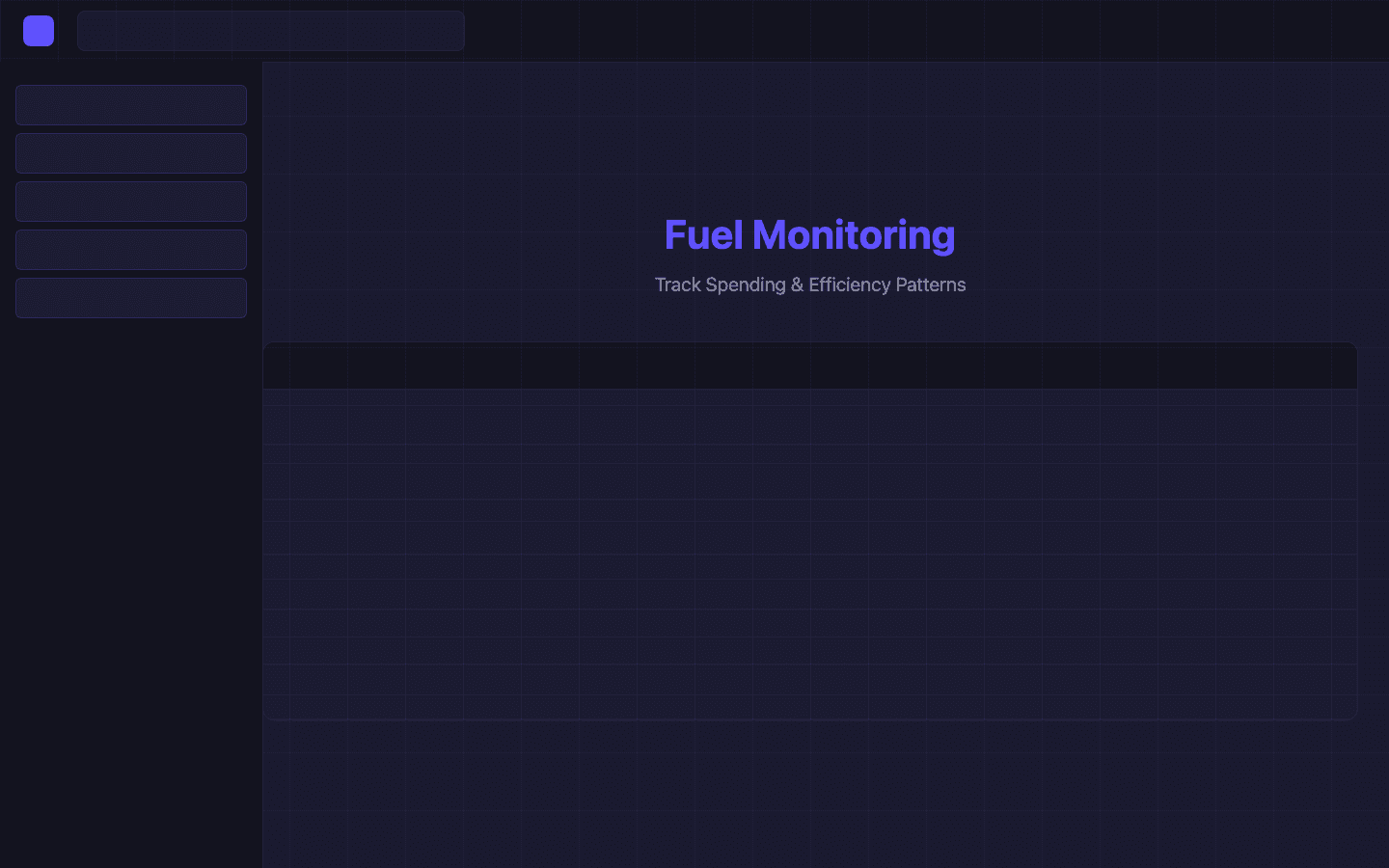 Fuel monitoring dashboard with spending alerts
